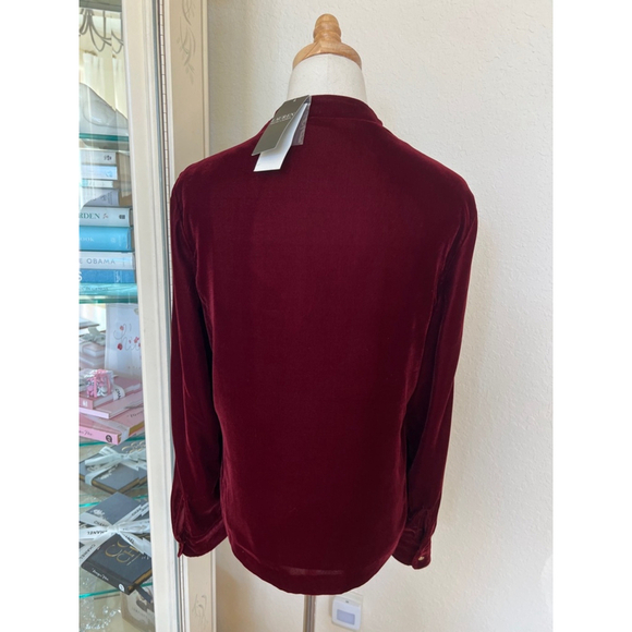 NWT Women's Lauren Ralph Lauren Blouse, Size 6, Burgundy - Picture 5 of 6